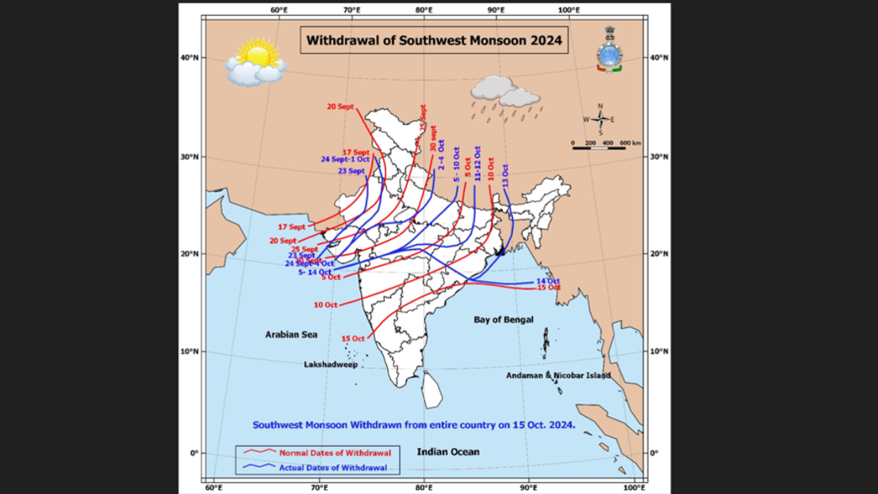 You are currently viewing Summer monsoon completes withdrawal from country while winter monsoon sets in over southeast peninsula, says IMD