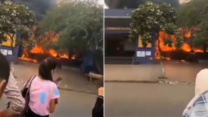 Read more about the article Video: Massive fire at popular food van near Delhi Metro station
