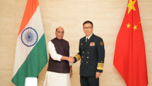 Read more about the article Defence minister Rajnath Singh, Chinese counterpart Dong Jun hold bilateral meeting on Asean sidelines