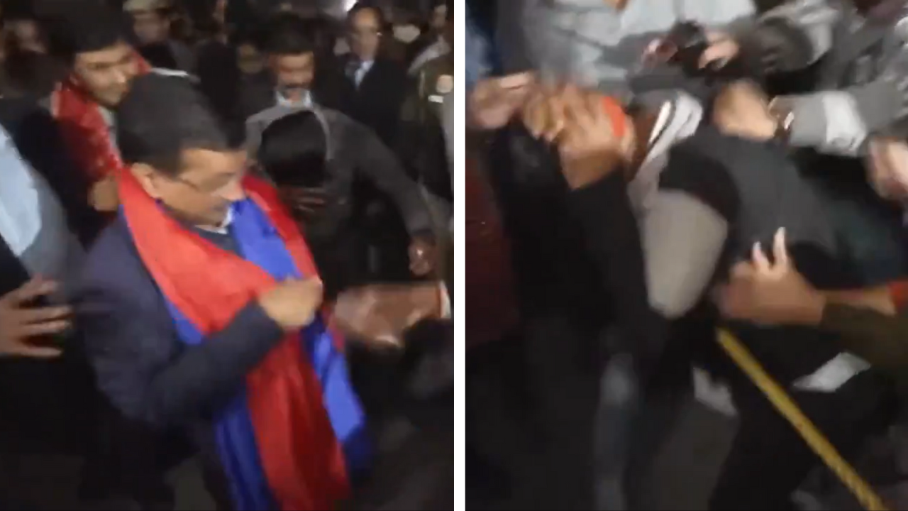 You are currently viewing Video: Man throws liquid on former CM Arvind Kejriwal in Delhi, held by security