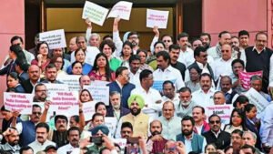Read more about the article After TMC, SP too steers clear of Congress-led Adani protests in Lok Sabha