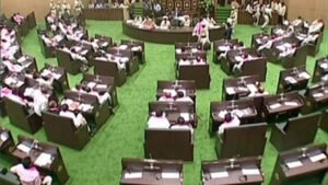 Read more about the article Telangana Assembly adjourned following protests by BRS members