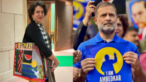 Read more about the article Mock interview, bags and t-shirt: Rahul, Priyanka Gandhi make a statement in Parliament