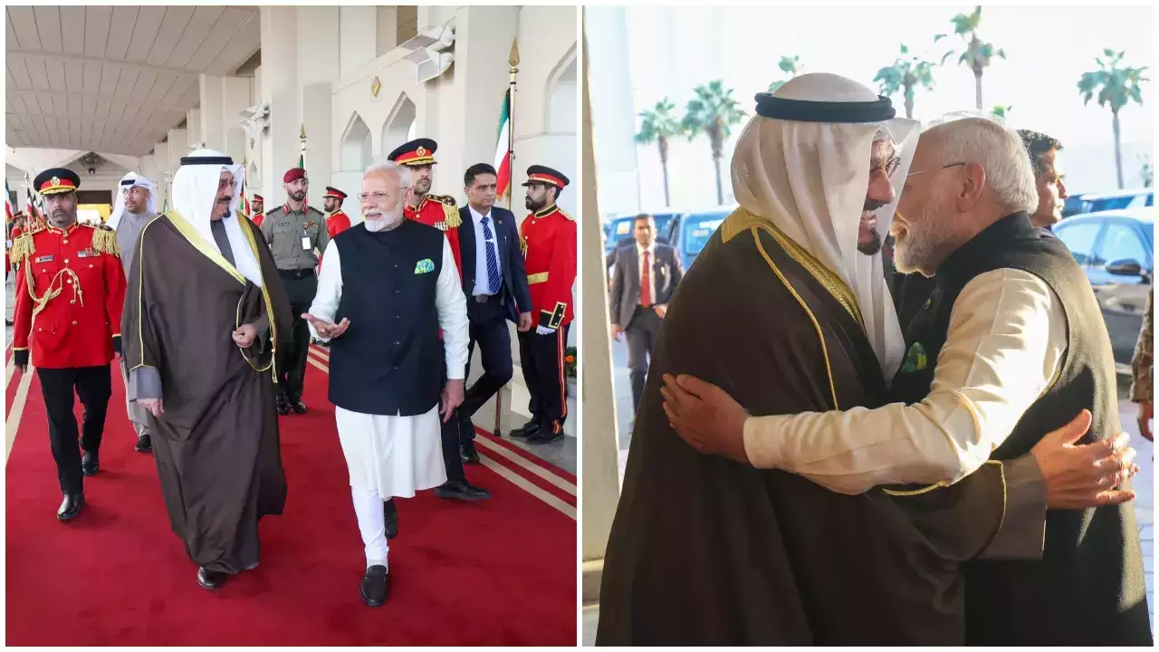 You are currently viewing In special gesture, Kuwait’s PM personally sees off PM Modi at airport as he leaves for India