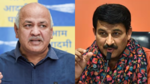 Read more about the article ‘Drunk Constitution writers’: Manish Sisodia slams Manoj Tiwari over misleading Arvind Kejriwal video