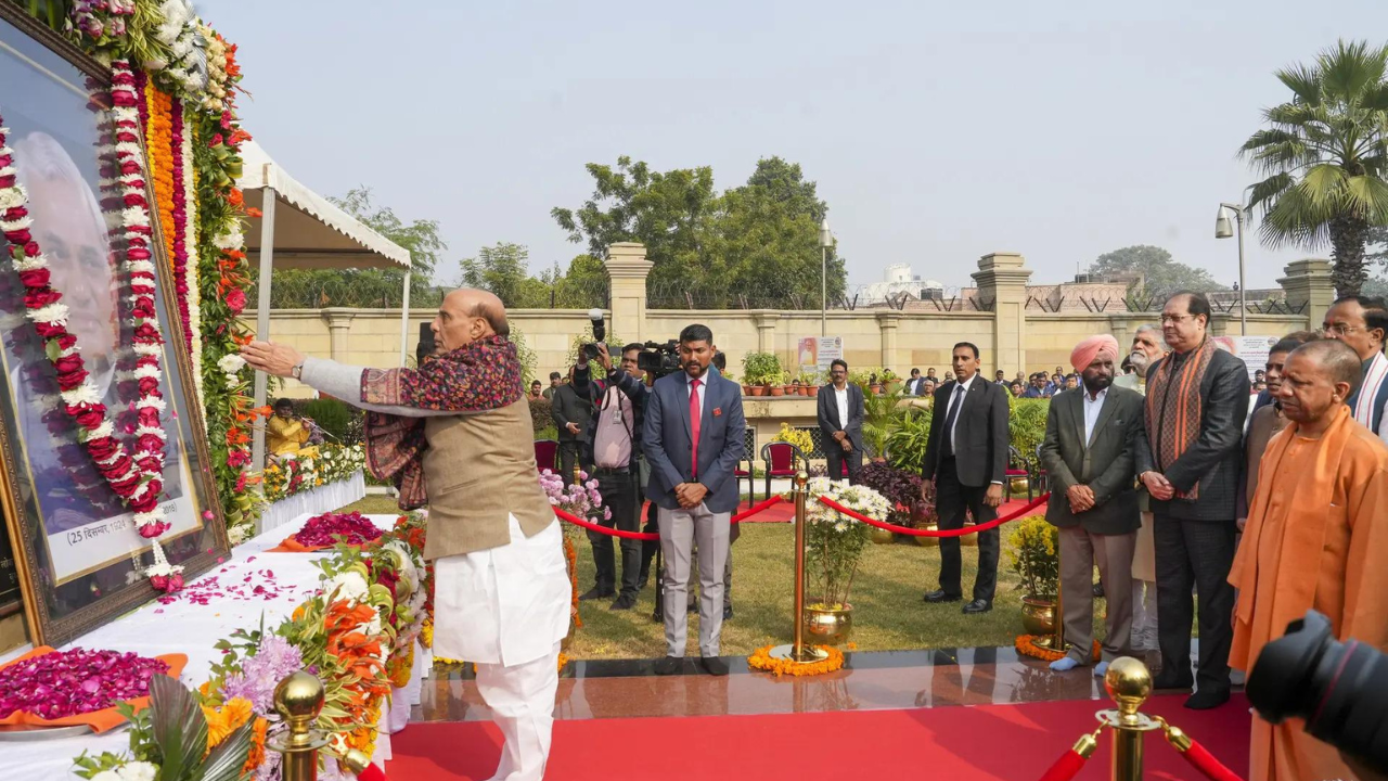 You are currently viewing Government carrying forward Atal Bihari Vajpayee’s good governance vision: Rajnath Singh