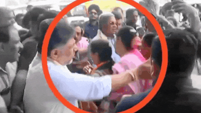 You are currently viewing ‘Disgraceful’: BJP shares video of D K Shivakumar ‘shoving women workers’