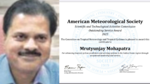 Read more about the article American meteorological society STAC award to IMD DG Mrutyunjay Mohapatra