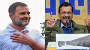 Read more about the article Rahul Gandhi’s name in AAP’s list of ‘dishonest’ people; Congress hits back, dares Kejriwal to quit INDIA bloc