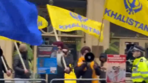 Read more about the article Indians in London counter pro-Khalistan protest with ‘Bharat Mata Ki Jai’ outside high commission