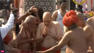 Read more about the article Amit Shah takes holy dip at Triveni Sangam in Prayagraj during Maha Kumbh visit