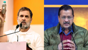 Read more about the article ‘Arvind Kejriwal WagonR mein aaye, sweater pehne aur khambe pe chadh gaye’: Rahul Gandhi takes a dig