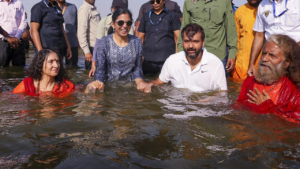 Read more about the article Maha Kumbh 2025: Isha Ambani takes holy dip with husband Anand Piramal at Triveni Sangam