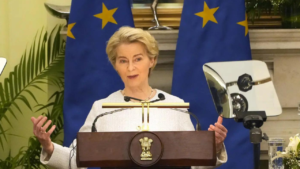Read more about the article Watch: EU chief Ursula von der Leyen witnesses UPI payment system for first time in India, says ‘bravo’
