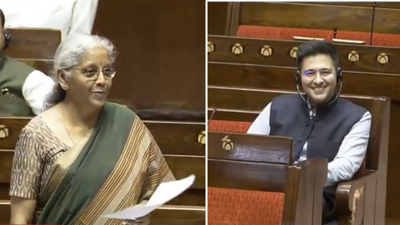 You are currently viewing ‘Amused’: Nirmala Sitharaman’s humorous take on AAP’s Raghav Chadha raising conditions of banks