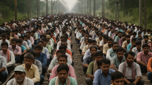 Read more about the article ‘Squatted on track’: Over 5,000 people obstruct train movement in West Bengal over ‘non-Railway’ cause