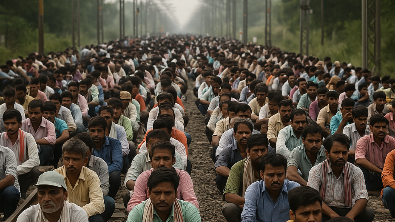 You are currently viewing ‘Squatted on track’: Over 5,000 people obstruct train movement in West Bengal over ‘non-Railway’ cause