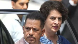 Read more about the article Robert Vadra appears before ED for third straight day in Haryana land deal probe; wife Priyanka Gandhi accompanies him