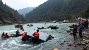 Read more about the article Vehicle falls into Teesta in Sikkim; 1 dead, 8 missing