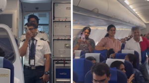 Read more about the article Watch: IndiGo pilot shares heartwarming moment of colleague’s first flight with his parents onboard