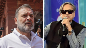 Read more about the article ‘There was no need to ask us to stop’: Shashi Tharoor reacts to Rahul Gandhi’s ‘Narender, surrender’ jibe at PM; watch video