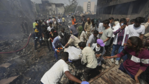 Read more about the article Ahmedabad plane crash: Flight crashed into doctors’ hostel, many feared dead; eyewitnesses say it was flying ‘very low’