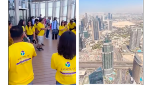Read more about the article From Gujarat to Dubai: Indian tourists dance to the beats of Garba atop Burj Khalifa; viral video divides netizens