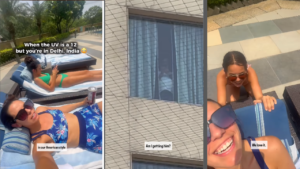 Read more about the article ‘Someone is filming us’: American family sunbathing at Gurugram hotel accuse man of recording them – watch video