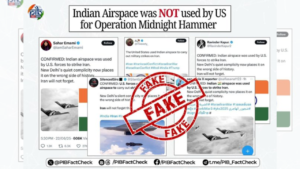 Read more about the article Israel-Iran conflict: PIB debunks claims of US using Indian airspace for Iran strikes; calls them ‘fake’