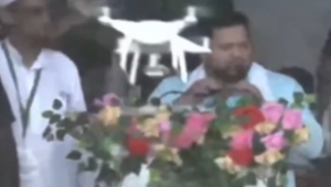Read more about the article Watch: Drone crashes into Tejashwi Yadav’s podium during Patna rally; leader ducks just in time