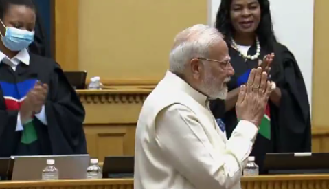 You are currently viewing ‘Modi, Modi’ chants in Namibian parliament: PM receives standing ovation; promises stronger future ties in his address