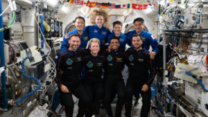 Read more about the article Smiling, posing in flight suits: Astronaut Shubhanshu Shukla’s poses with crew at space station; see pics