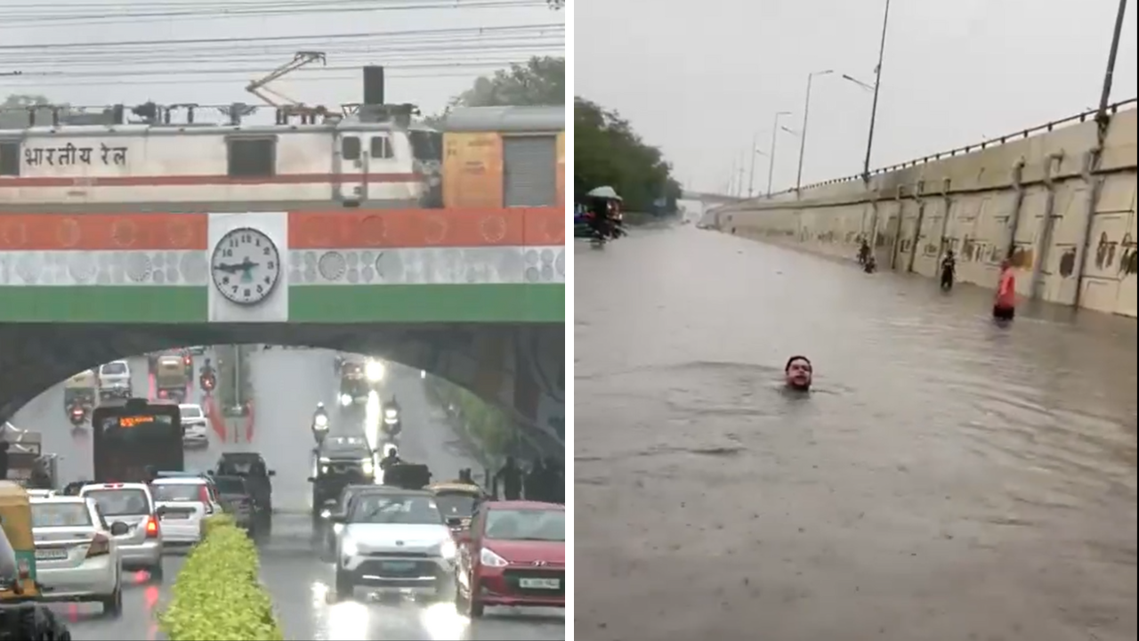 You are currently viewing ‘Public swimming on streets’: Delhi sees waterlogging and traffic snarls after heavy rain; BJP hails Minto Bridge fix