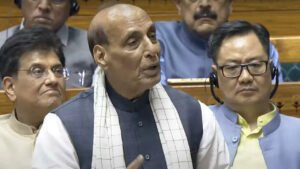 Read more about the article ‘Operation Sindoor to resume if … ‘: Rajnath Singh tells Lok Sabha how Indian strikes rattled Pakistan; dismisses ‘pressure’ charge