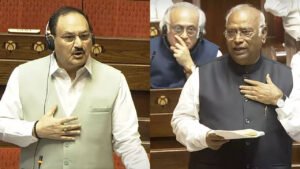 Read more about the article Op Sindoor debate: Nadda vs Kharge sparks RS uproar; BJP chief withdraws remark, apologises
