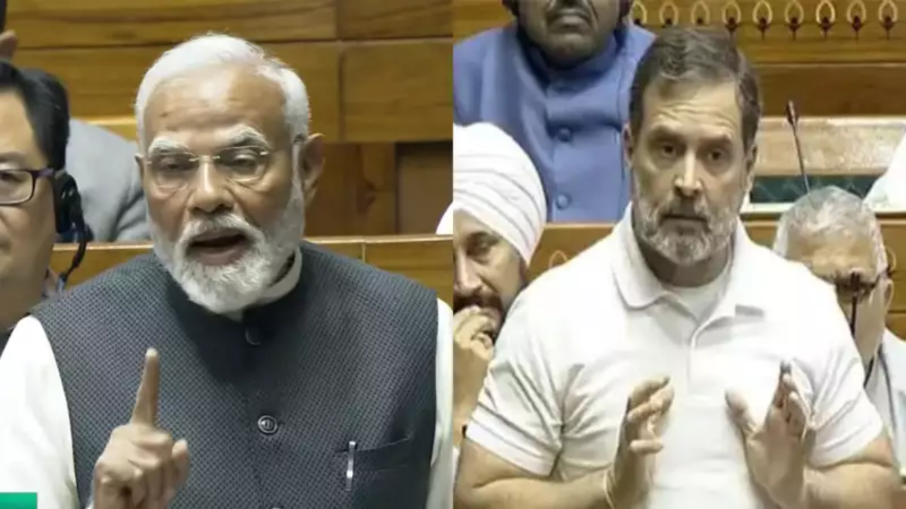 You are currently viewing ’22 minutes’ vs ‘clueless govt’: PM Modi, Rahul Gandhi trade barbs over Operation Sindoor in Lok Sabha – who said what