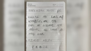 Read more about the article ‘Please help’: 5-year-old girl appeals to PM Modi on ‘very bad’ Bengaluru road; heartfelt letter goes viral
