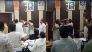 Read more about the article On camera: Engineer thrashed with shoe at his office; Ballia police files complaint against BJP member