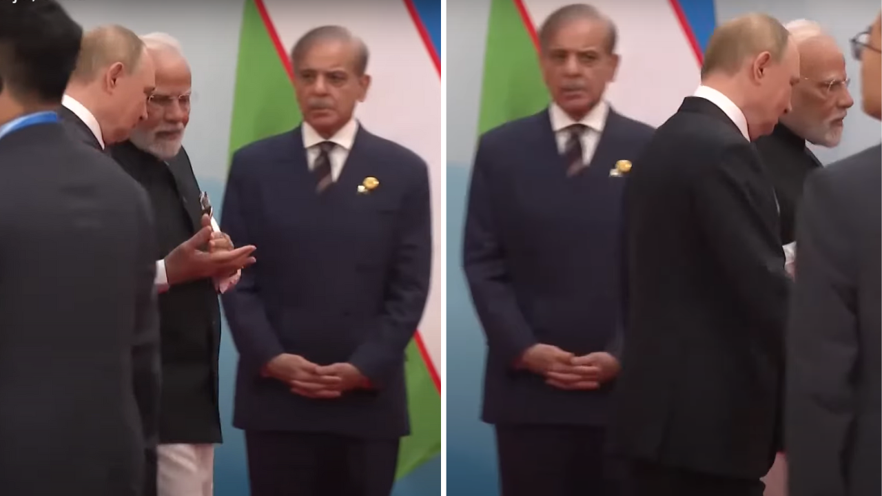 Read more about the article Watch: PM Modi, Putin walk past Pakistan PM at SCO Summit; Shehbaz Sharif left looking on